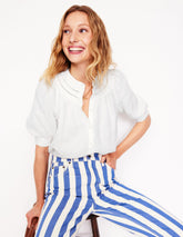 Boden Bea Linen Top - White