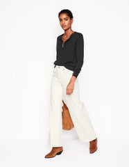 Boden Emilia Cotton Crew Cardigan - Black