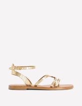 Boden Casual Flat Sandal - Gold Woven Leather
