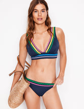 Boden Porto Bikini Top - Navy Rik Rak