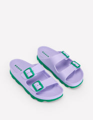 Boden Lyla Double Buckle Sliders - Lavender Purple