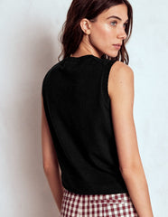 Boden Emilia Cotton Crew Neck Vest - Black