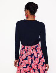 Boden Emilia Cotton Crew Sweater - Navy