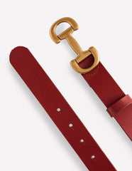 Boden Iris Snaffle - Trim Leather Belt - RED