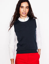 Boden Emilia Cotton Crew Neck Vest - Navy