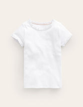 Boden Short Sleeve Ribbed T-shirt - White