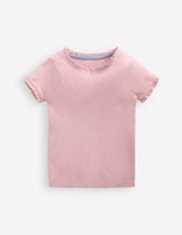 Boden Short Sleeve Ribbed T-shirt - French Pink