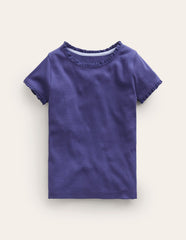 Boden Short Sleeve Ribbed T-shirt - Starboard Blue