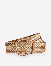 Boden Woven Leather Belt - Gold
