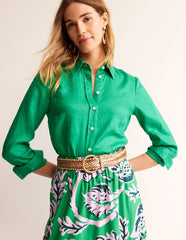 Boden Woven Leather Belt - Gold