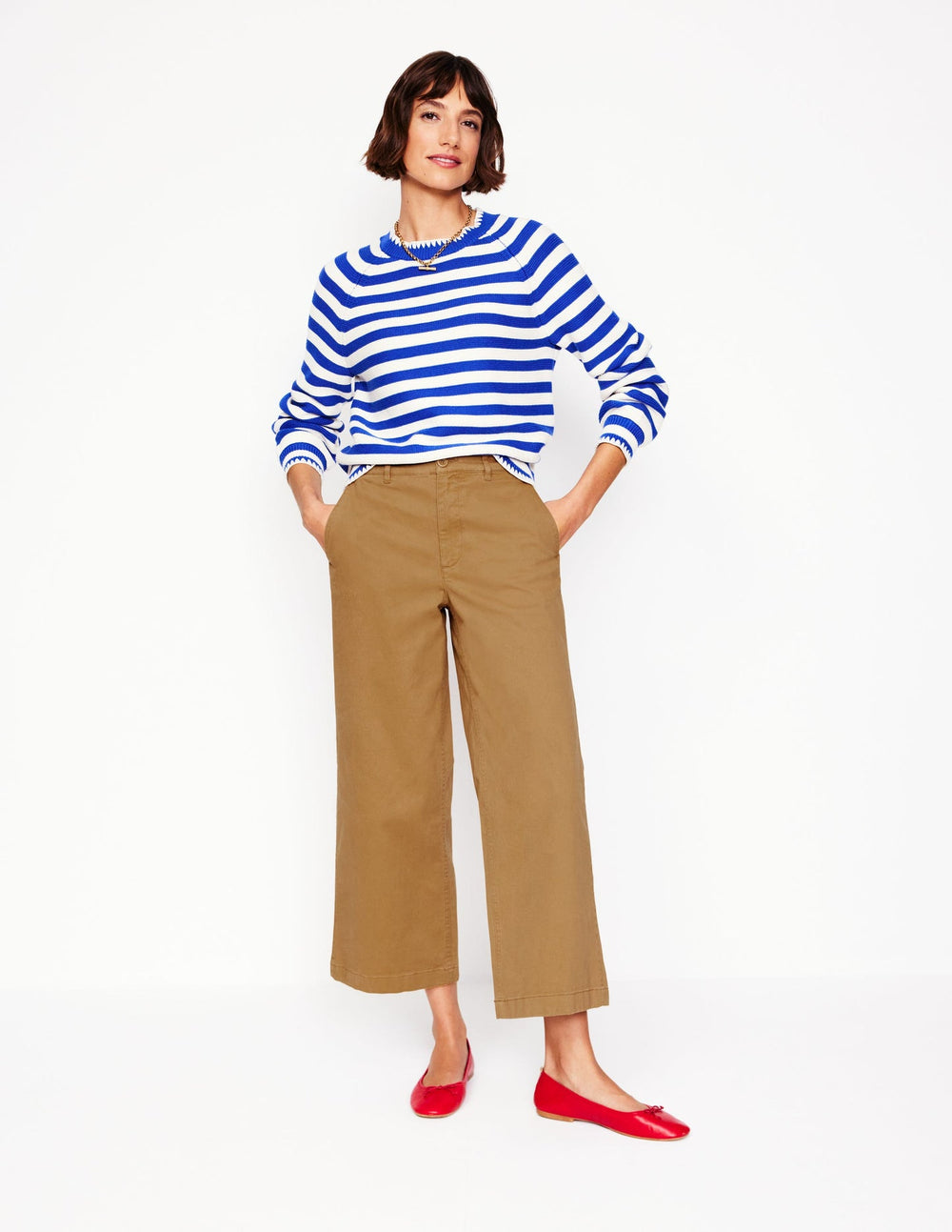 Boden Barnsbury Crop Chino Pants - Hazelnut Brown