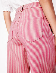 Boden High Rise Wide Leg Jeans - Pink Stripe