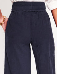 Boden Cropped Double Cloth Pants - Navy