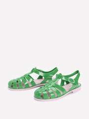 Boden Jelly Shoe - Rich Emerald/ Soft Pink