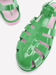 Boden Jelly Shoe - Rich Emerald/ Soft Pink