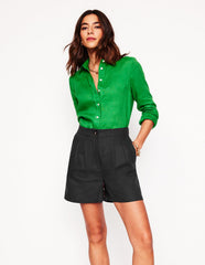 Boden Dulwich Linen Shorts - Black