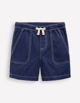 Boden Pull - On Cotton Shorts - Navy