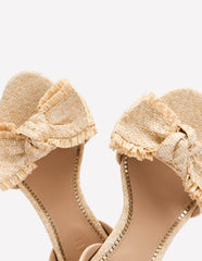 Boden Bow Heeled Sandals - Natural