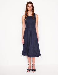 Boden Carla Linen Midi Dress - Navy