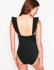 Boden Evia Ruffle Swimsuit - Black