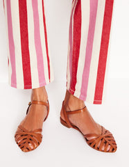Boden Multi Strap Pointed Sandals - Tan