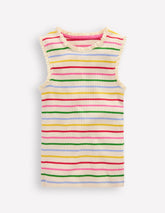 Boden Ribbed Lace Trim Tank Top - Multi Stripe