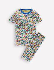 Boden Snug Short John Pajamas - Multi Sharks
