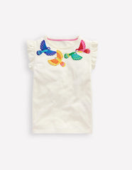 Boden Flutter Short Sleeve T-shirt - Ivory Birds