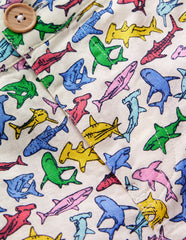 Boden Cotton Linen Shorts - Multi Micro Sharks