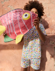Boden Cotton Linen Shorts - Multi Micro Sharks