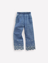 Boden Broderie Hem Pants - Denim