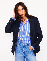 Boden Stamford Linen Blazer - Navyy