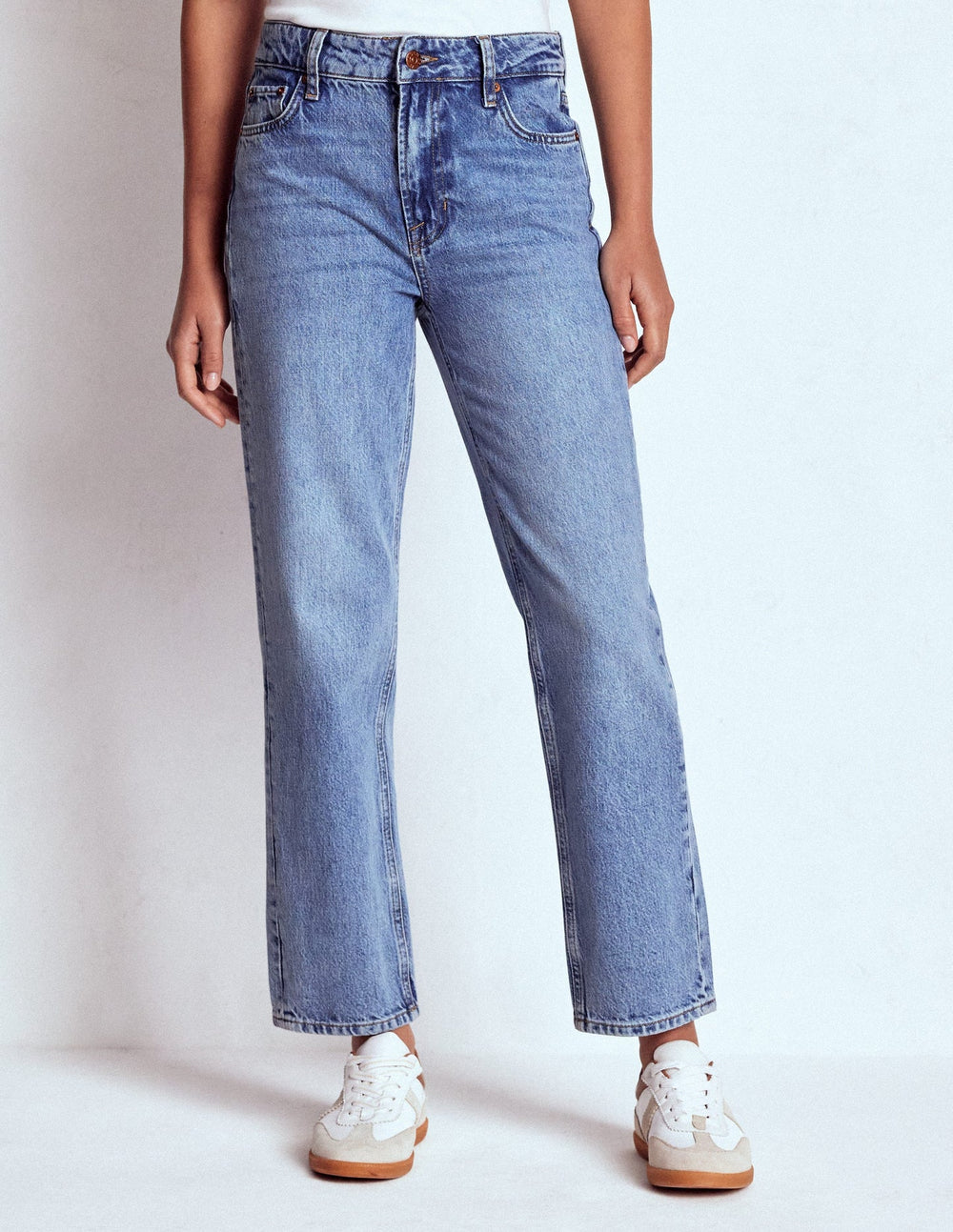 Boden High Rise Rigid Straight Jeans - Light Vintage