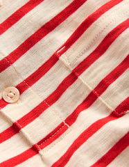 Boden Slub Polo Shirt - Poppy Red/ Ivory