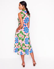 Boden Amy Sleeveless Shirt Dress - Multi, Bloom Geo