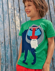 Boden Fun Graphic T-shirt - Sapling Green Baboon