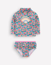 Boden Frilly Rash Vest Set - Multi Flowerbed Shell