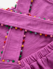 Boden Cross - back Pom Top - Foxglove Purple