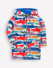 Boden Towelling Zip - Up Throw - On - Ivory Riso Shark