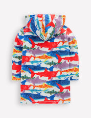 Boden Towelling Zip - Up Throw - On - Ivory Riso Shark