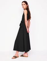 Boden Aria Broderie Trim Midi Dress - Black