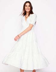 Boden Anna Double Cloth Midi Dress - White
