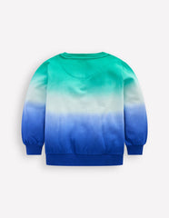 Boden Tie Dye Sweatshirt - Bright Blue/ Aquamarine Blue