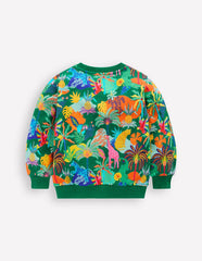 Boden Printed Sweatshirt - Green Multi Jungle