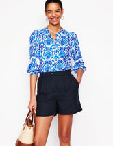 Boden Dulwich Linen Shorts - Navy