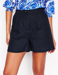 Boden Dulwich Linen Shorts - Navy