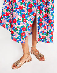 Boden Multi Strap Flat Sandal - Gold
