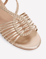 Boden Multi Strap Flat Sandal - Gold