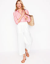 Boden Cropped Double Cloth Pants - White