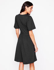 Boden Louisa Short Jersey Dress - Black